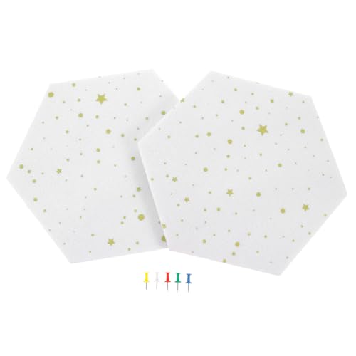 VALICLUD 2 Stück Hexagon Filz Pinnwand Teilig Selbstklebend Weiß Multifunktionales DIY Memo Wandboard für Büro Schlafzimmer Kinderzimmer Dekorative Fotowand und Nachrichtentafel von VALICLUD