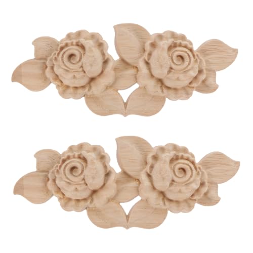 VALICLUD 2 Stück Holz Geschnitzte Rosen Appliques Dekorative Möbelornamente für Türen Schränke Spiegel Langlebig und Vielseitig Einsetzbar aus Hochwertigem Holz Gefertigt VALICLUD 2 Stück Holz Geschnitzte Rosen Appliques Dekorative Möbelornamente für Türen Schränke Spiegel Langlebig und Vielseitig Einsetzbar aus Hochwertigem Holz Gefertigt von VALICLUD