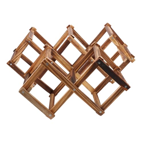 VALICLUD 2 Stück Holz Weinregale Faltbare Weinspeicher Regale für Hausaufbewahrung Weinhalter Design für Ordentliche Flaschenlagerung von VALICLUD