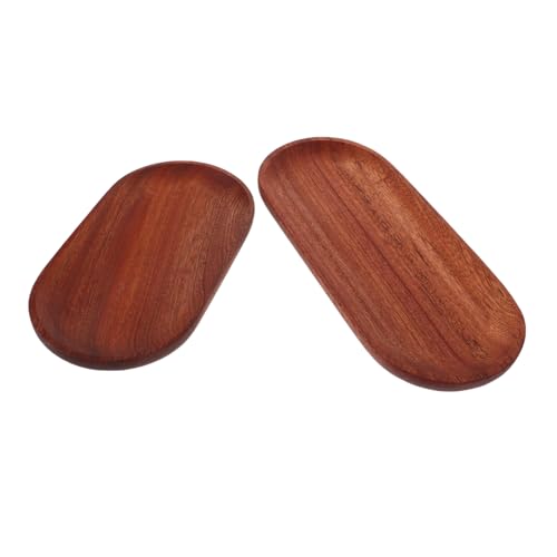 VALICLUD 2 Stück Holztablett Multifunktional zum Servieren von Obst Snacks und Brot Schlichtes Design für Küche und Tischdekoration Nachhaltiges Servierbrett aus Holz von VALICLUD