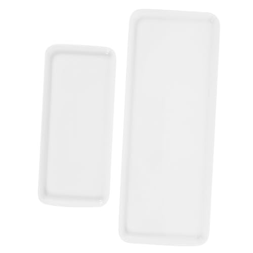 VALICLUD 2 Stück Keramik tablett Weiß Multifunktionales Badezimmer Ablage Tray für Kosmetik Schmuck und Dekoration Leicht Robust für Waschtisch und Schminktisch VALICLUD 2 Stück Keramik tablett Weiß Multifunktionales Badezimmer Ablage Tray für Kosmetik Schmuck und Dekoration Leicht Robust für Waschtisch und Schminktisch von VALICLUD
