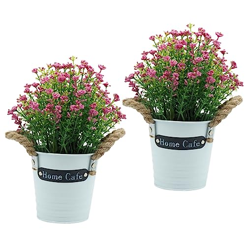 VALICLUD 2 Stück Künstliche Bonsai Figurine Realistische Grüne Topfpflanzen Langlebig Pflegeleicht für Büro Wohnzimmer Badezimmer Dekoration Moderne Zimmerpflanze ohne Pflege von VALICLUD