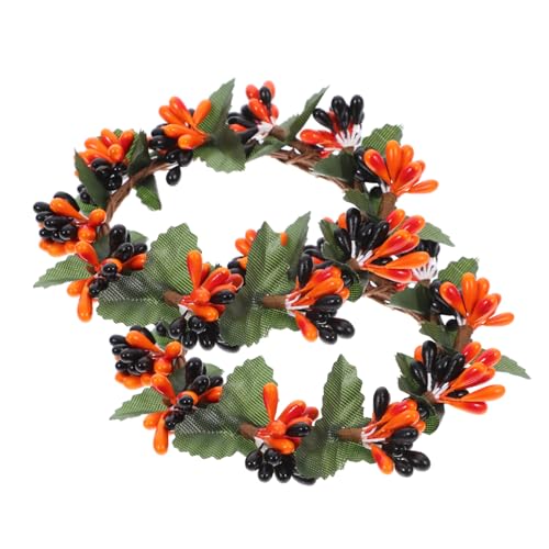VALICLUD 2 Stück Künstlicher Kerzenring mit Beeren Dekorativer Stumpenkerzenhalter für Weihnachts und Erntedank Tisch Lebensechte Simulation Vielseitig für Hochzeit und Party Geeignet von VALICLUD