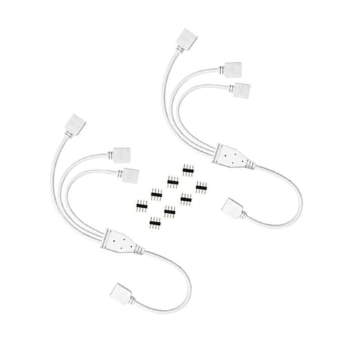 VALICLUD 2 Stück LED Splitter Pin Kabel Verteiler Rgb LED Strip Splitterkabel mit Steckern Verteilung Kupferdraht PVC Einfache Installation Hitzebeständig von VALICLUD
