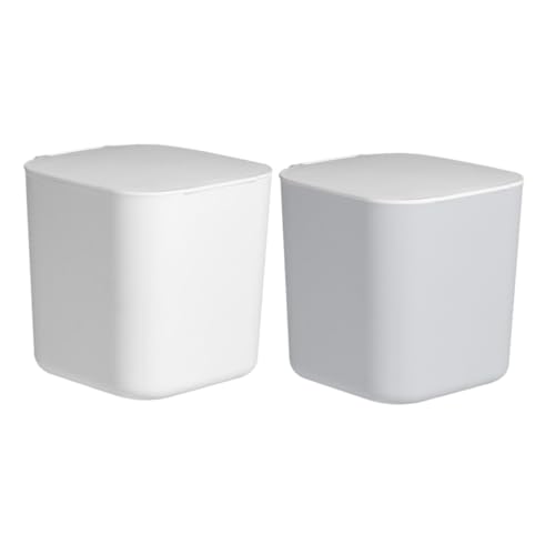VALICLUD 2 Stück Mini Desktop Mülleimer mit Deckel Kompakter Haushalts abfalleimer aus Robustem Kunststoff Praktischer Tischabfallbehälter für Büro und Schlafzimmer Weiß VALICLUD 2 Stück Mini Desktop Mülleimer mit Deckel Kompakter Haushalts abfalleimer aus Robustem Kunststoff Praktischer Tischabfallbehälter für Büro und Schlafzimmer Weiß von VALICLUD