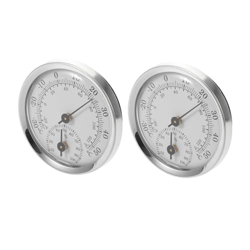 VALICLUD 2 Stück Mini Hygrometer Thermometer Analog für Zigarrenhumidor Präzise Feuchtigkeitsanzeige Kompakt Batteriefrei Geeignet für Gitarren Schränke Reisen von VALICLUD
