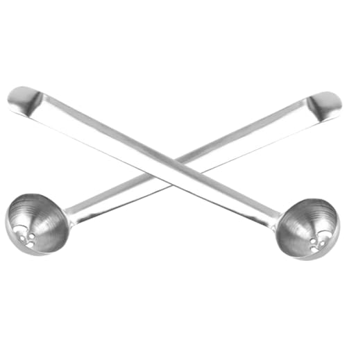 VALICLUD 2 Stück Oliven und Kirschlöffel mit Abflussloch Teiliges Langstielig Rostfrei für Einmachgläser und Eingelegtes Langlebig Einfach zu Reinigen und Servieren von VALICLUD