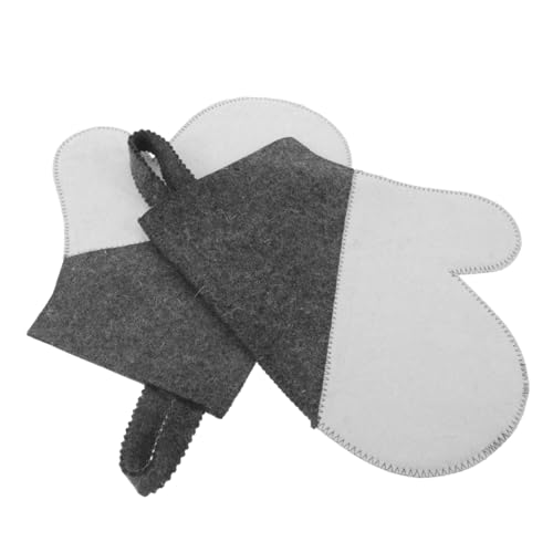 VALICLUD 2 Stück Sauna Filz Handschuhe Atmungsaktiv Isolierend Hitzebeständig Komfortabler Schutz für Hände bei Sauna und Dampfbad Sessions von VALICLUD