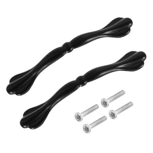 VALICLUD 2 Stück Schrankgriff aus Langlebiger Aluminiumlegierung Lochabstand Schwarz für Küchenschubladen und Kommoden Einfache Montage Modernes Design für Stilvolle Möbelakzente von VALICLUD