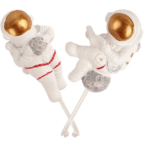 VALICLUD 2 Stück Selbstklebende Wandhaken Astronaut Design aus Hochwertigem Harz Starke Haftung Dekorative Tür und Wandhaken für Küche Bad Flur als Handtuch und Mantelaufhänger von VALICLUD