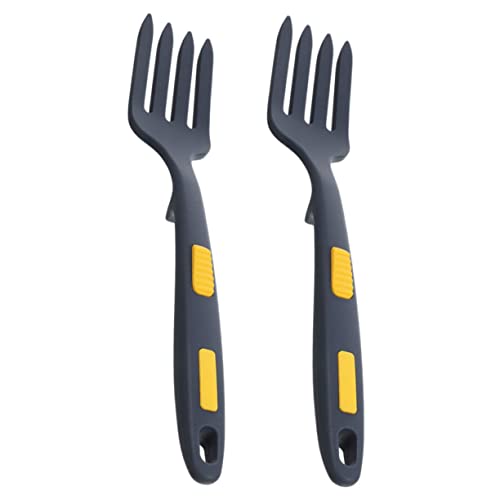 VALICLUD 2 Stück Silikon Kochgabel Teilig Flexibel Hitzebeständig Spülmaschinenfest Ergonomisch Leichter Küchenhelfer für Pasta und Braten von VALICLUD
