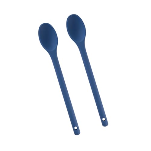 VALICLUD 2 Stück Silikon Kochlöffel und Schöpflöffel Antihaftbeschichtet Hitzebeständig Ergonomisch Geformt Komfortabler Griff Für Kochen und Servieren Küche von VALICLUD