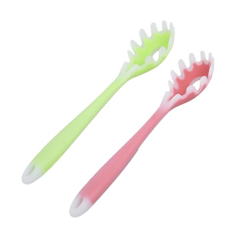 VALICLUD 2 Stück Silikon Spaghettilöffel Multifunktionaler Pasta Server mit Ergonomischem Griff Hitzebeständig Schonend für Antihaft Töpfe Praktisch für Zuhause und Gastronomie von VALICLUD