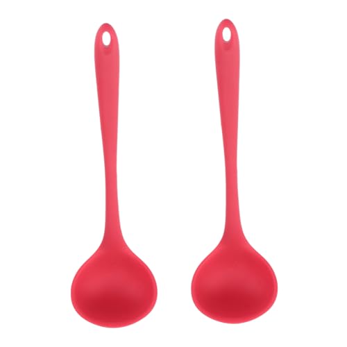 VALICLUD 2 Stück Silikon Suppenkelle mit Langem Griff Hitzebeständig Antihaftbeschichtet Bpa Frei Einteiliges Design in Rot als Servierlöffel für Suppe Hot Pot VALICLUD 2 Stück Silikon Suppenkelle mit Langem Griff Hitzebeständig Antihaftbeschichtet Bpa Frei Einteiliges Design in Rot als Servierlöffel für Suppe Hot Pot von VALICLUD