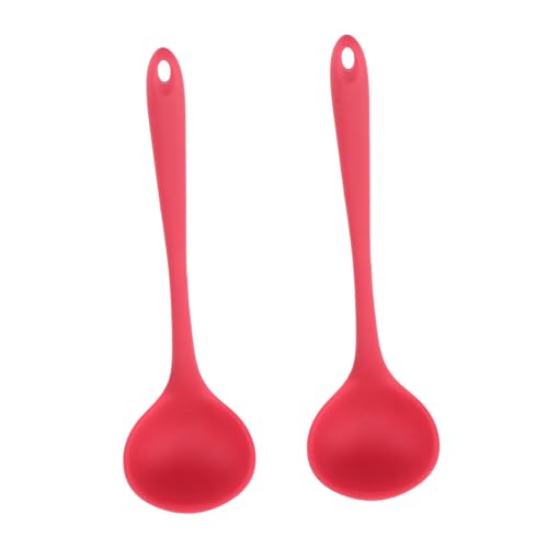 VALICLUD 2 Stück Silikon Suppenlöffel mit Langem Griff Antihaftbeschichtet Hitzebeständig Einteiliges Design Bpa Frei Servierlöffel für Heiße Suppen und Eintöpfe Farbe Rot Küchenhelfer VALICLUD 2 Stück Silikon Suppenlöffel mit Langem Griff Antihaftbeschichtet Hitzebeständig Einteiliges Design Bpa Frei Servierlöffel für Heiße Suppen und Eintöpfe Farbe Rot Küchenhelfer von VALICLUD