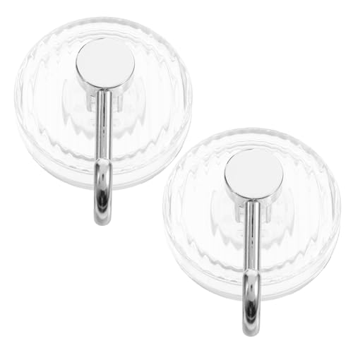 VALICLUD 2 Stück Starke Saugnapf Haken Transparent Wiederverwendbare Duschwand Halterung ohne Bohren Vielseitige Saugnäpfe für Bad Küche Garderobe Einfache Montage Glatten Oberflächen von VALICLUD