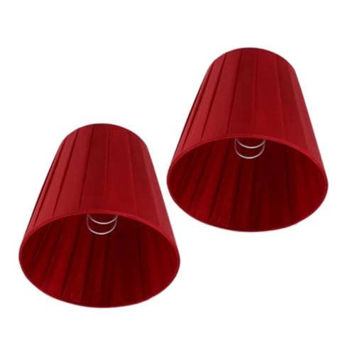VALICLUD 2 Stück Stoff Lampenschirm für Tischlampe und Stehlampe Eleganter Lampenschirm mit Clip für Nachttisch und Schreibtisch Hochwertige Langlebige Gestaltung Weinrot für Wohnzimmer von VALICLUD