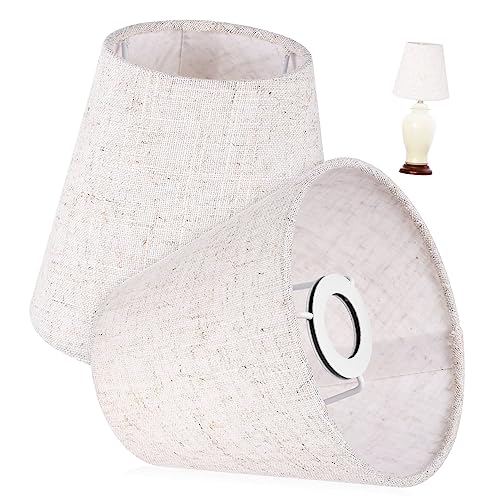 VALICLUD 2 Stück Stofflampenschirme für Tischlampen Dekorative Lampenabdeckung aus Leinen für Schlafzimmer Wohnzimmer Büro Einfache Montage und Stilvolles Design von VALICLUD