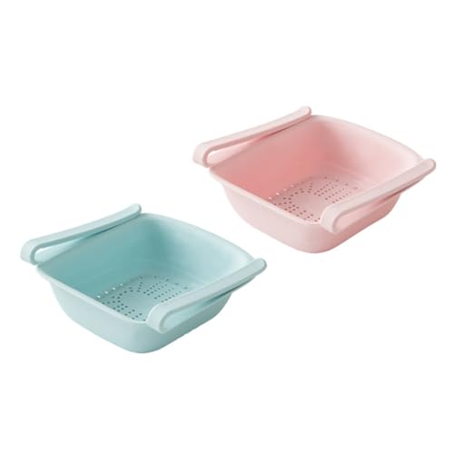 VALICLUD 2 Stück Teiliges Abtropfgestell Küche Praktischer Aufbewahrungskorb für Obst Gemüse Fein Verarbeitetes Drain Basket Multifunktional für Spüle und Camping Blau Langlebig und VALICLUD 2 Stück Teiliges Abtropfgestell Küche Praktischer Aufbewahrungskorb für Obst Gemüse Fein Verarbeitetes Drain Basket Multifunktional für Spüle und Camping Blau Langlebig und von VALICLUD