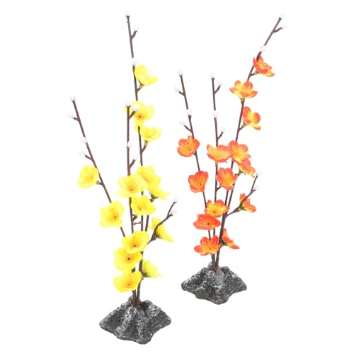 VALICLUD 2 Stück Teiliges Dekoratives Blumenornament für Kalte Gerichte Künstliche Blüten in Gelb und Orange Verarbeitetes Sashimi Teller Dekor für Restaurant und Zuhause von VALICLUD