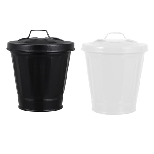 VALICLUD 2 Stück Teiliges Desktop Müllbehälter mit Deckeln Kreativer Kleiner Abfalleimer und Blumentopf aus Hochwertigem Metall Leicht Robust Vielseitig für Schlafzimmer Wohnzimmer Büro VALICLUD 2 Stück Teiliges Desktop Müllbehälter mit Deckeln Kreativer Kleiner Abfalleimer und Blumentopf aus Hochwertigem Metall Leicht Robust Vielseitig für Schlafzimmer Wohnzimmer Büro von VALICLUD