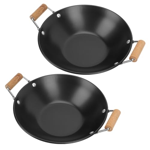 VALICLUD 2 Stück Teiliges Edelstahl Überkoch mit Schwarzem Holzgriff Kleiner Haushaltstopf mit Flachem Boden Energiesparend Hitzebeständig und Leicht für Heiße Gerichte und Hot Pot VALICLUD 2 Stück Teiliges Edelstahl Überkoch mit Schwarzem Holzgriff Kleiner Haushaltstopf mit Flachem Boden Energiesparend Hitzebeständig und Leicht für Heiße Gerichte und Hot Pot von VALICLUD