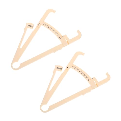 VALICLUD 2 Stück Teiliges Skinfold Caliper zur Präzisen Körperfettmessung für Männer und Frauen Leichtes Tragbares Messgerät für Bauch Oberarme Hüften und Beine Einfache Anwendung Beige von VALICLUD