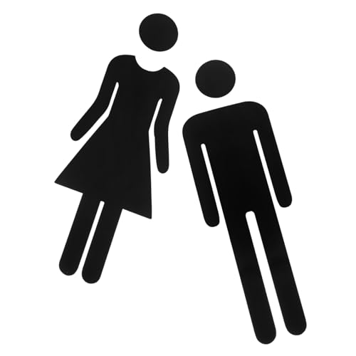 VALICLUD 2 Stück Teiliges Toilettenschild Badezimmer Türschild Schwarz Selbstklebend Langlebig und Wasserfest für Damen und Herren Wc Klare Identifikation und Moderne Bad Dekoration von VALICLUD