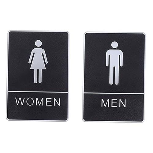 VALICLUD 2 Stück Toilettenschild aus Wasserdichtem Abs Material Selbstklebende Wc Türschilder für Damen und Herren Geeignet für Glatte Oberflächen Wie Fliesen Glas Möbel Einfach von VALICLUD
