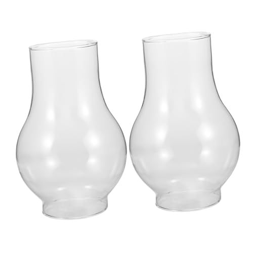 VALICLUD 2 Stück Transparenter Windgeschützter Öllampenglas Schirm Handgefertigter Ersatz für Kleine Petroleumlampe Hitzebeständig und Dekorativ für Outdoor Camping und Klassische Lampen von VALICLUD