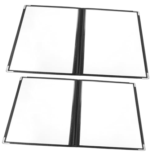 VALICLUD 2 Stück Transparentes PVC Cover mit Seiten Flächen Loseblattfähiger Speisekarten ordner Stabiler Transparenter Schnellhefter für Restaurant Bar und Bewirtung von VALICLUD