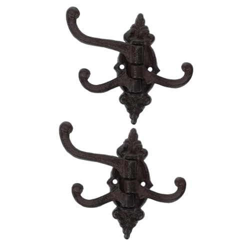 VALICLUD 2 Stück Vintage Gusseisen Wandhaken mit Schwenkbaren Armen Rustikale Metallhaken zum Aufhängen von Mänteln Taschen und Handtüchern Platzsparende Garderobenhaken für Flur und Bad VALICLUD 2 Stück Vintage Gusseisen Wandhaken mit Schwenkbaren Armen Rustikale Metallhaken zum Aufhängen von Mänteln Taschen und Handtüchern Platzsparende Garderobenhaken für Flur und Bad von VALICLUD