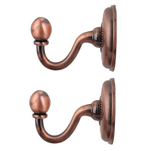 VALICLUD 2 Stück Vintage Wandhaken aus Legierung Runde Enden Rotbronze Dekorative Gardinenhalter und Kleiderhaken für Hut und Mantel Einfach zu Montieren Schont Kleidung Vielseitig für Tür von VALICLUD