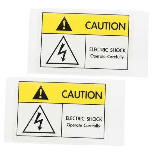 VALICLUD 2 Stück Warnaufkleber Elektrische Warnschild Selbstklebend Hochspannung Warnzeichen Industrielle Sicherheitskennzeichnung Langlebig von VALICLUD