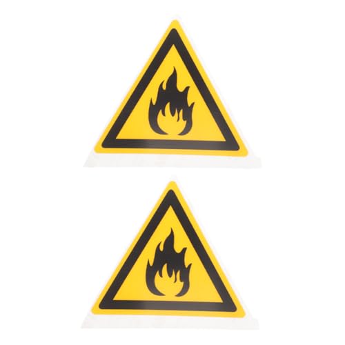 VALICLUD 2 Stück Warnschild Brennbare Stoffe Teiliges Selbstklebende Feuergefahr Aufkleber mit Auffälligen Symbolen Wetterfest für Parks und Außenbereiche Einfache Montage Erhöht von VALICLUD