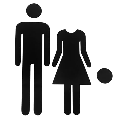 VALICLUD 2 Stück Wc Schild Schwarz Selbstklebend Toiletten Türschild für Damen Herren Badezimmer Dekoration Hotel Büro Gäste Wc Orientierung Restroom Identification Marker von VALICLUD