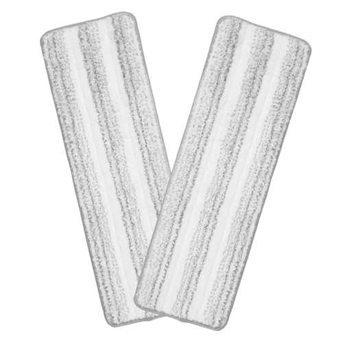 VALICLUD 2 Stück Wiederverwendbare Mop Ersatzpads Flachmopp Reinigungspads mit Starker Saugkraft für Fliesen und Steinböden Schnell Trocknend und Einfach Auszutauschen von VALICLUD