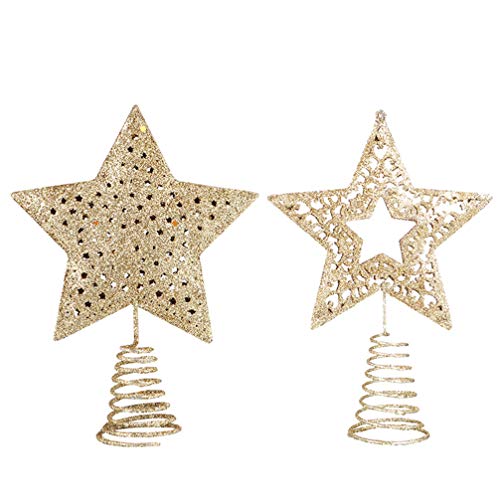 VALICLUD 2 Stücke Weihnachtsbaumspitze Metall Christbaumspitze Gold Glitzer Baumspitze Weihnachtsbaum Stern Weihnachtsstern Baumschmuck Spitze Weihnachten Fenster Tischdeko für Tannenbaum Deko VALICLUD 2 Stücke Weihnachtsbaumspitze Metall Christbaumspitze Gold Glitzer Baumspitze Weihnachtsbaum Stern Weihnachtsstern Baumschmuck Spitze Weihnachten Fenster Tischdeko für Tannenbaum Deko von VALICLUD