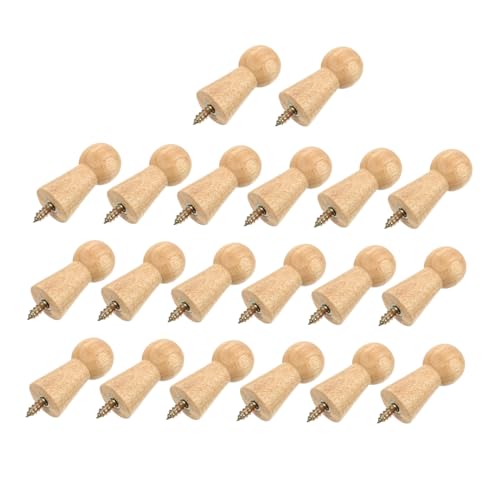 VALICLUD 20 Sätze Teiliges Runde Holz Kleiderhaken mit Schrauben Praktische Wandhaken für Mantel Handtuch und Kleidung Einfache Montage Naturmaterialien für Badezimmer und Wohnzimmer von VALICLUD
