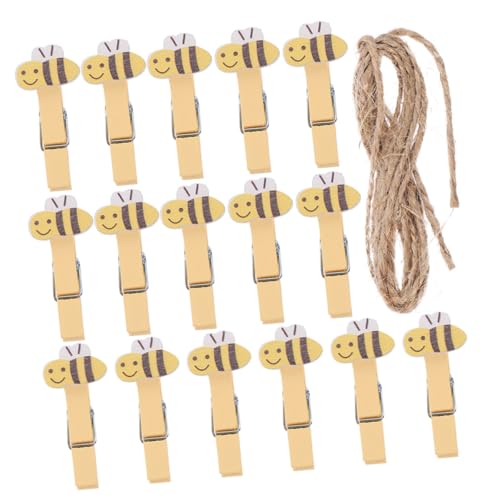 VALICLUD 20 Stück Teiliges Mini Holzklammern mit Bienenmotiv Kleine Dekorative Fotoklammern aus Holz mit Juteschnur für Fotowand Partydeko Notizen und Karten Aufhängen VALICLUD 20 Stück Teiliges Mini Holzklammern mit Bienenmotiv Kleine Dekorative Fotoklammern aus Holz mit Juteschnur für Fotowand Partydeko Notizen und Karten Aufhängen von VALICLUD