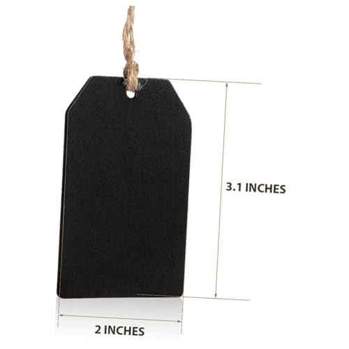 VALICLUD 20 Stück Teiliges Mini Holzscheiben Quadratisch mit Schnur Schwarze DIY Kreidetafeln zum Beschriften Handliche Holzanhänger für Basteln Partydeko und Kreative Gestaltung von VALICLUD