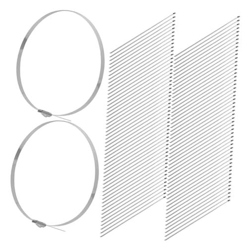 VALICLUD 200 Stück Teiliges Edelstahl Kabelbinder Wetterbeständig Hitzebeständig Wiederverwendbar für Kabel Rohr Befestigung im Außenbereich Landwirtschaft Dach von VALICLUD