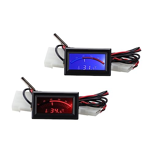 VALICLUD 2Stücke Digitale Thermometer Eingebettete Elektronische Temperaturmessgeräte für Küche und Zuhause mit Großem Display für Autowassertemperatur Klimaanlage von VALICLUD
