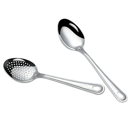 VALICLUD 2Stücke Teiliges aus Geschlitzte Servierlöffel mit Langem Griff und Wiederverwendbare Utensilien für Buffet und Catering von VALICLUD