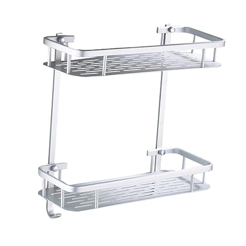 VALICLUD Doppelschicht Wandregal aus Aluminium Badezimmer Organizer Platzsparendes Lagerregal für Küchen und Badezimmer Vielseitig Einsetzbar Design VALICLUD Doppelschicht Wandregal aus Aluminium Badezimmer Organizer Platzsparendes Lagerregal für Küchen und Badezimmer Vielseitig Einsetzbar Design von VALICLUD