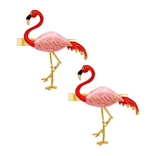 VALICLUD 2st Flamingo-serviettenringe Flamingos Serviettenhalter Serviettenschnalle Aus Metall Flamingo Serviettenhalter Ringe Serviettenringe Aus Metall Legierung Ländlich Bankett von VALICLUD