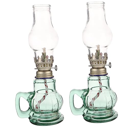 VALICLUD 2stücke Kerosinlampe Mit Glasöl-lampenbrenner Für Haushalt Dekorative Öllampen Für Innenbereich Retro-petroleumlampe Mit Dochtbrenner Für Öllampenfassung Als Schreibtischlampe Und von VALICLUD