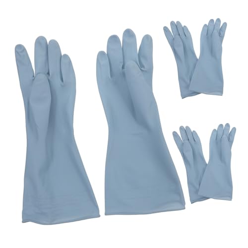VALICLUD 3 Paare Wiederverwendbare Spülhandschuhe für Damen Wasserdichte Pvc reinigungshandschuhe in Blau Leichte Haushaltshandschuhe Schützende Waschhandschuhe für Geschirr und Haushalt von VALICLUD