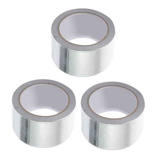 VALICLUD 3 Stück Aluminiumfolie Klebeband Selbstklebend Hitzebeständig für Rohrdämmung und Wandrissreparatur Langlebiges Dichtungsband für Industrie und Haushalt von VALICLUD