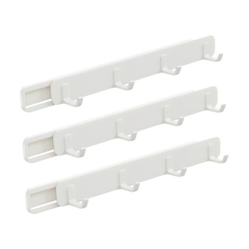 VALICLUD 3 Stück Ausziehbare Verstellbare Schienenhaken Robuster Kleiderhalter für Schrank Küche Bad und Waschraum Platzsparender Vielseitiger Kleiderorganizer mit Gleitschiene von VALICLUD